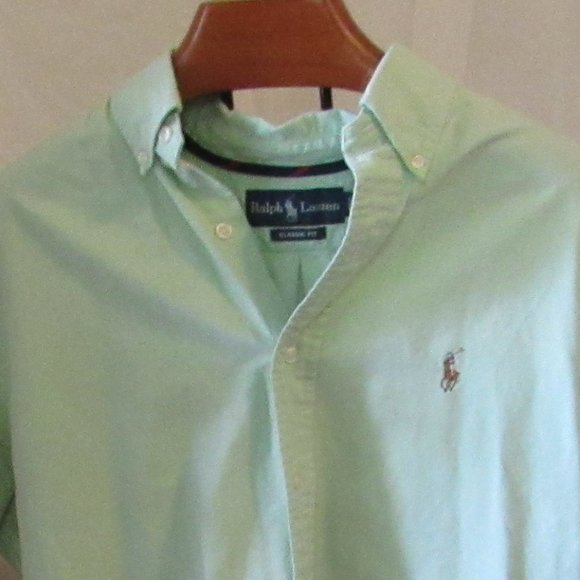 Polo Ralph Lauren Other - Ralph Lauren Polo Light Green Short Sleeve Shirt Classic Fit 100% Cotton EUC